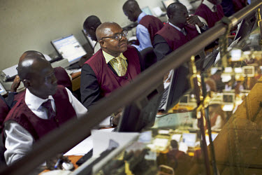Traders on the floor of the Nigerian Stock Exchange.