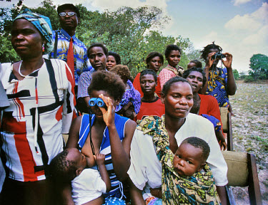 Zambian women on a game safari as part of Kasanka National Park's community education programme.