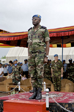 Lieutenant General Babacar Gaye (Senegalese), Force Commander of MONUC (United Nations Mission DR Congo) during UN medal ceremony in Goma.