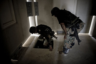 Jordanian special forces simulate a hostage release operation during the opening of the King Abdullah II Special Operations Training Center (KASOTC) near Amman. Jordan and the United States have commi...