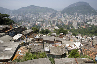 A view across Santa Marta favela and central Rio de Janeiro.