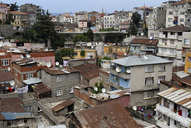 Crowded area of working class housing in Trabzon.