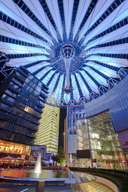 The Sony Centre located at Potsdamer Platz which was flattened during the Second World War (WWII) and then became a no-man's land dissected by the Berlin Wall during the Cold War.