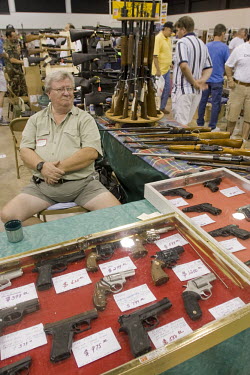 A gun show in West Palm Beach, Florida selling all types of guns. Florida has some of the most permissive gun ownership laws in the USA.