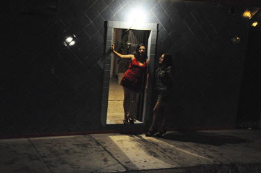 sex workers at a shady bar in the poor neighbourhood of Las Delicias.