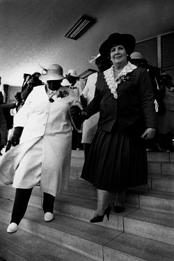 Elize Botha, wife of then President PW Botha, in Soweto.