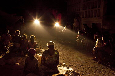 People sit out in the street in the Fontamara area of the city. They were made homeless when a 7.0 magnitude earthquake struck Haiti on 12/01/2010. Early reports indicated that more than 100,000 may h...