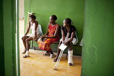 Patients in Chancerelle hospital, where Medecins Sans Frontieres (MSF) are treating people injured when an earthquake hit the country. A 7.0 magnitude earthquake struck Haiti on 12/01/2010. Early repo...