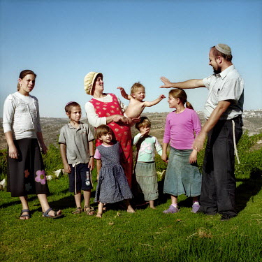The Dermer family living in the Israeli settlement of Nerya.