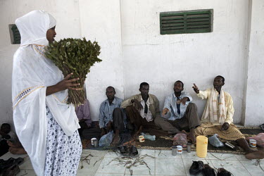 Qat chewers in Hargeisa. Qat is a national addiction in Somaliland and the source of many of the socioeconomic problems affecting the country.