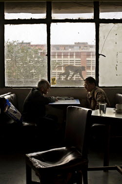 Men sit and talk in the Indian coffee house, Baba Kharak Singh Marg. The coffee house dates back almost fifty years, first in central Connaught Place, then Janpath and now at the top of a rather shabb...