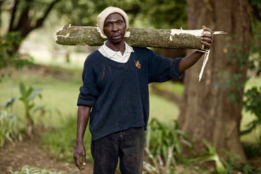 57 year old Rabson works on a white owned farm near Bulawayo. He looks after four orphans.