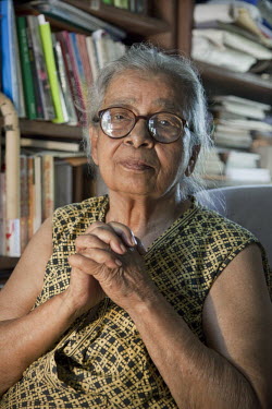 Mahasweta Devi in her Kolkata home and office. She is one of India's best-known activists and writers. She has produced both fiction and non-fiction books dealing with the plight of India's poor and d...