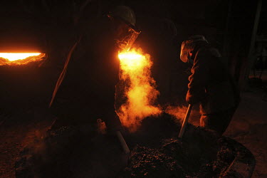 Workers smelt copper at a plant in Norilsk, a resource-rich city in Siberia above the Arctic Circle.