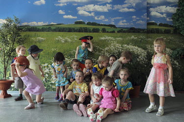 Children pose for a picture at a nursery school in Norilsk, a resource-rich city in Siberia above the Arctic Circle.