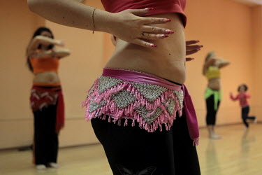 Young women in a belly dancing class in Norilsk, a resource-rich city in Siberia above the Arctic Circle.