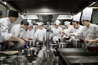 Chefs in training at Luis Irizar's cookery school in San Sebastian.