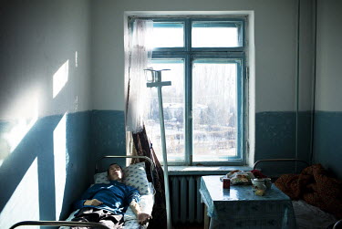 A patient at a tuberculosis (TB) rehabilitation centre close to lake Issy Kul.