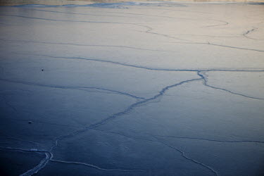 The ice-covered Sea of Japan off the port of Vladivostok.