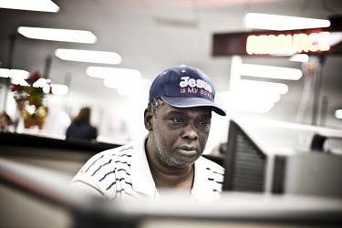 49 year old Anthony sits at a computer looking for a job at the WorkForce One centre in Hollywood, Florida. He comes to the job centre every day that it is open. He used to work as an apartment manage...