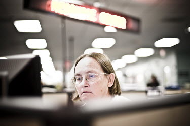 62 year old Sharon sits at a computer looking for a job at the WorkForce One centre in Hollywood, Florida. She comes to the job centre every day that it is open. Sharon has had open-heart surgery and...