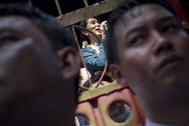 Myanmar's newly-released opposition leader Aung San Suu Kyi delivers a speech to thousands of supporters at her National League for Democracy (NLD) headquarters in Rangoon. From 1990 until her release...