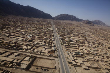 An aerial view of the city of Kandahar.
