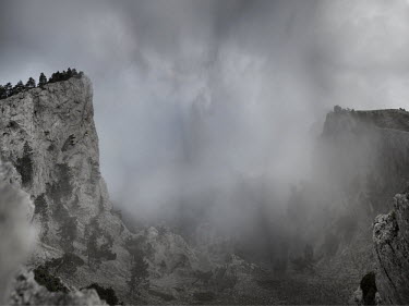 A view through the clouds from the Ai-Petri mountains.