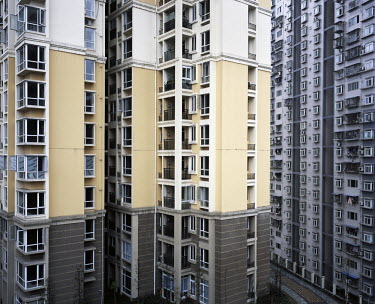 Apartment buildings.