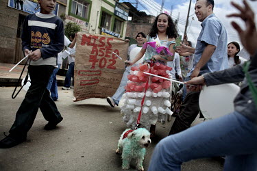 A carnival in the Soacha district, where both IDP (Internally Displaced Persons) children and inhabitants of Bogota participate. Every year, the children gather for the carnival, which runs through th...