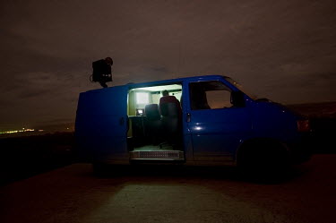 A Frontex van equipped with thermal vision scans the Turkish-Greek border for migrants trying to make an illegal border crossing. The EU border patrol agency is making special efforts to catch the tra...