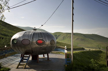 A small barbeque restaurant in the form of a UFO near the Georgian border.