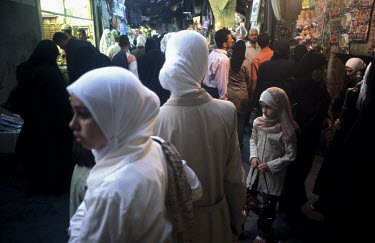 Women shopping in Al-Hamidiyah Souq.