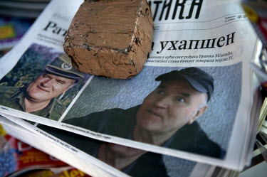 Newspapers showing Ratko Mladic on sale in Belgrade. Ratko Mladic has been arrested by Serbian security forces on charges of genocide, crimes against humanity and war crimes. He is one of the most sou...