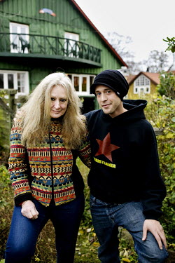 Allan and Bodil pose for a portrait in the Christiania neighbourhood of Copenhagen.