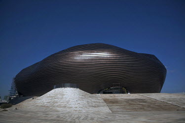 The unfinished museum in Ordos, Inner Mongolia. The Kangbashi District of Ordos, a district planned, five years ago, for 1 million inhabitants, still lies almost dormant and has become known as a 'Mod...