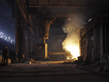 The smelter at the Donetsk steel plant.