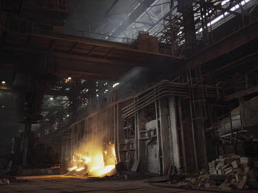 The smelter at the Donetsk steel plant.