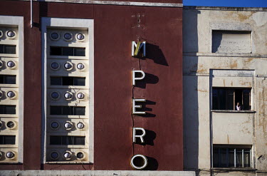 The Cinema Impero building on Harnet Avenue in Asmara. It was designed by architect Mario Messina and built in 1937. The city is a showcase of 1930s Italian Art Deco architecture that was initially br...