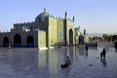 Children play outside of the Hazrat Ali Mosque, one of the reputed burial places of Ali, cousin of the prophet Mohammed.