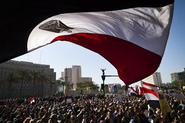 Protestors in Tahrir Square demanding the immediate transfer of power from Egypt's military rulers, SCAF (Supreme Council of the Armed Forces), to a civilian government.