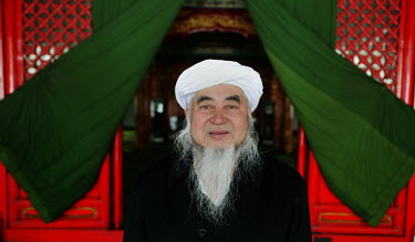 A portrait of an imam at Niujie Mosque in Beijing.