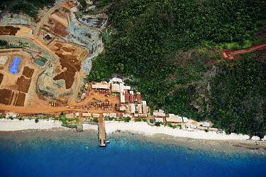 A nickel laterite mine in West Papua. The mine's waste effluents are washed into the sea decimating fishing grounds and coral reefs in an area reknown for its biodiversity.