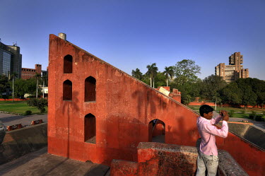 One of the observational instruments at the Jantar Mantar (observatory). The Dehli complex was one of five built by Maharaja Jai Singh II of Jaipur, from 1724 onwards in west central India.