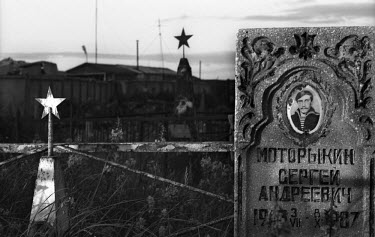A sailor's grave in a naval cemetery on the Kamchatka Peninsula in Russia's Far East.