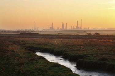 A view of the Coryton oil refinery in Essex, South East England.
