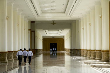 The main corridor in the Pyidaungsu Hluttaw or Assembly of the Union (Burmese parliament), the assembly is a housed in a 31-building complex and is comprised of two houses; Amyotha Hluttaw, or upper h...