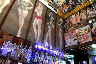 Notorious bar call 'Las Once', famous for its pin up posters on the walls and ceilings.