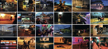 A composite image showing nightlife, murder and the police in Mexico.