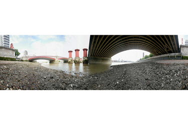 A 360 degree view of Blackfriars Bridge from the north bank of the River Thames in the City of London.